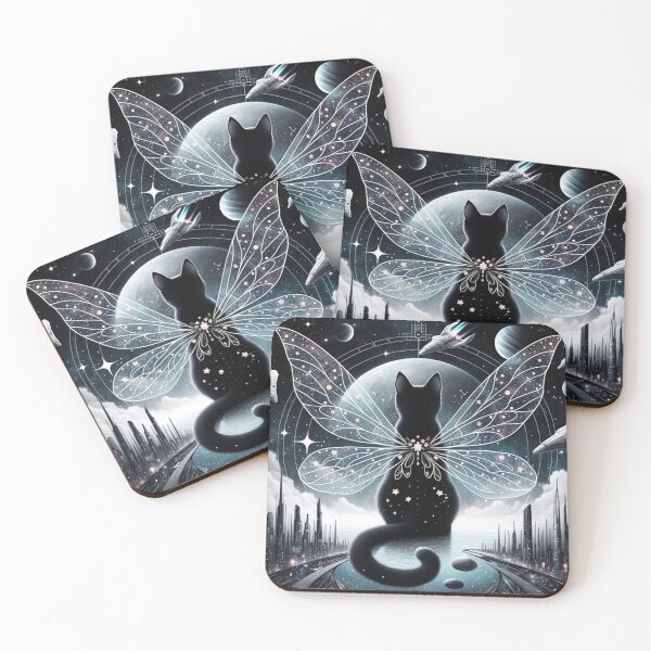 Item preview, Black Cat Fairy Over the Moon: Enchanted Night Sky Graphic designed and sold by BeautBoldBasic.