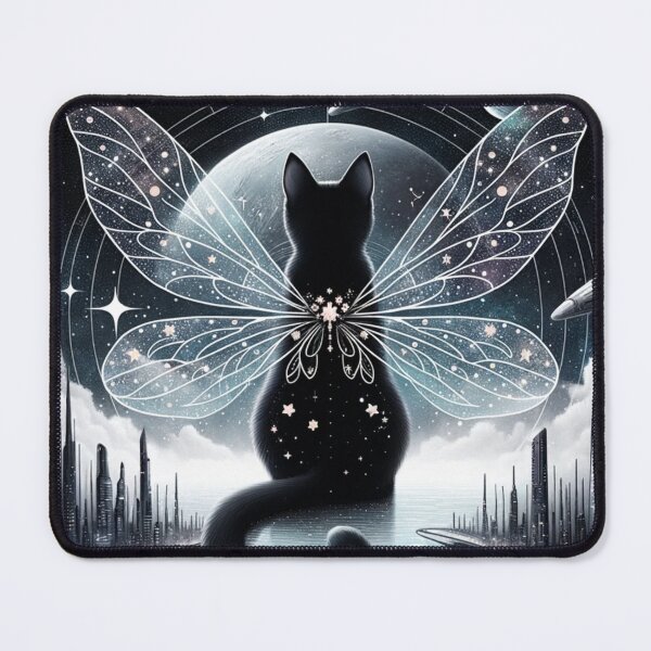 Item preview, Black Cat Fairy Over the Moon: Enchanted Night Sky Graphic designed and sold by BeautBoldBasic.