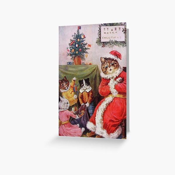 Item preview, Louis Wain - Christmas Cat Family, Victorian cat lover designed and sold by forgottenbeauty.