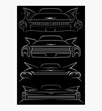 The Evolution of the Tail Fin - rear stencil, white Photographic Print