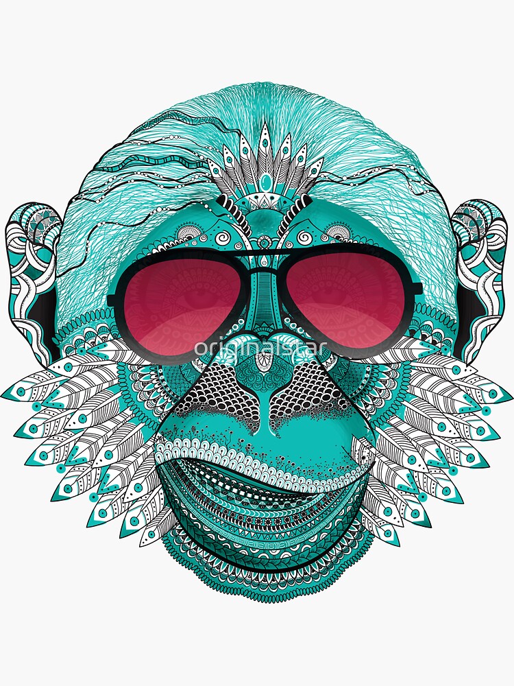 "monkey mandala india tatoo sunglasses face mouth teeth cool swag rap