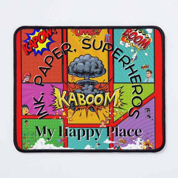 Item preview, Art Ink Paper Superheros My Happy Place Kaboom Bam Wham Boom Classic Comic Book  designed and sold by Platypus-Tee.
