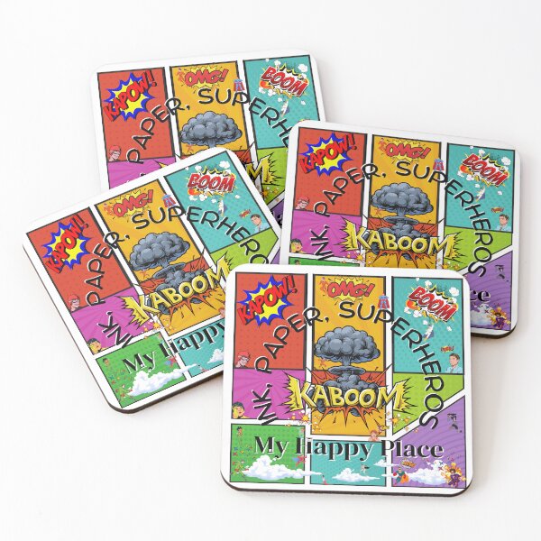 Item preview, Art Ink Paper Superheros My Happy Place Kaboom Bam Wham Boom Classic Comic Book  designed and sold by Platypus-Tee.