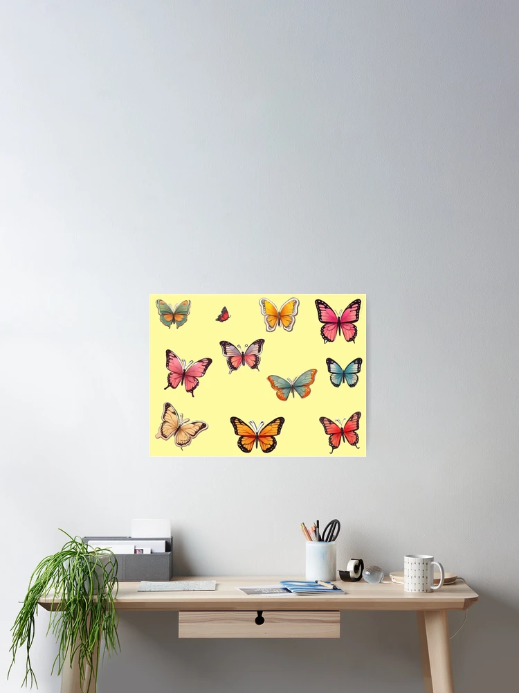 Thumbnail 2 of 3, Poster, Colorful Butterflies designed and sold by Rislam.