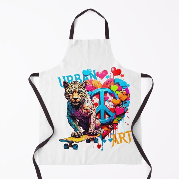 Item preview, Urban panther with skateboard and peace love graffiti designed and sold by PETS ABC.
