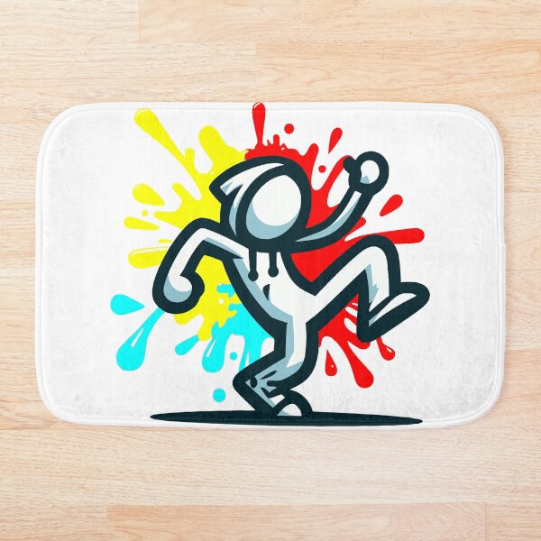 Artikelvorschau, Stickman Groove mit einem Spritzer Graffiti entworfen und verkauft von ComputeUnit.