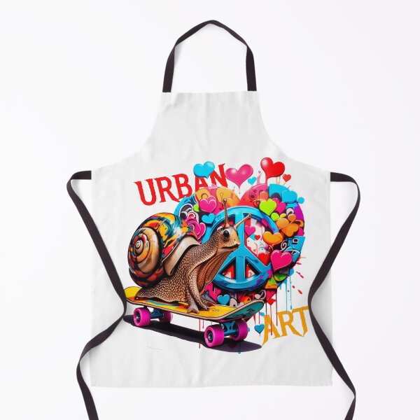 Item preview, Urban snail with skateboard and peace love graffiti designed and sold by PETS ABC.
