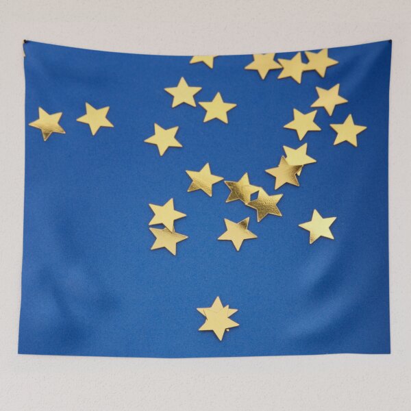 Item preview, gold stars on blue designed and sold by Cecil Bee.