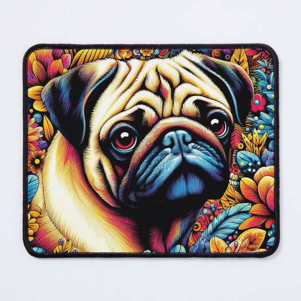 Item preview, vibrant and colorful art design of a pug dog designed and sold by clearviewstock.