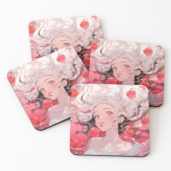 Item preview, Beautiful Red Underwater Apple Bobbing Anime Girl designed and sold by bubblegoth.