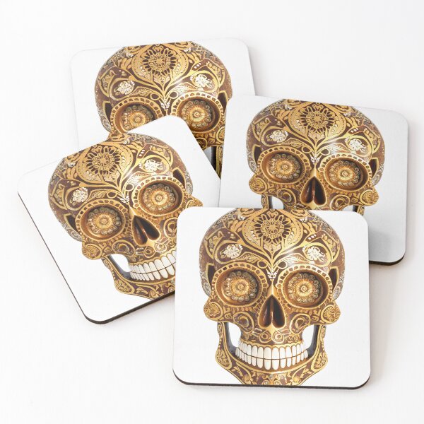 Item preview, Bronze Day of the Dead Sugar Skull designed and sold by andi2966.