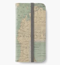 Vintage Lake Michigan Lighthouse Map (1898) iPhone Wallet/Case/Skin