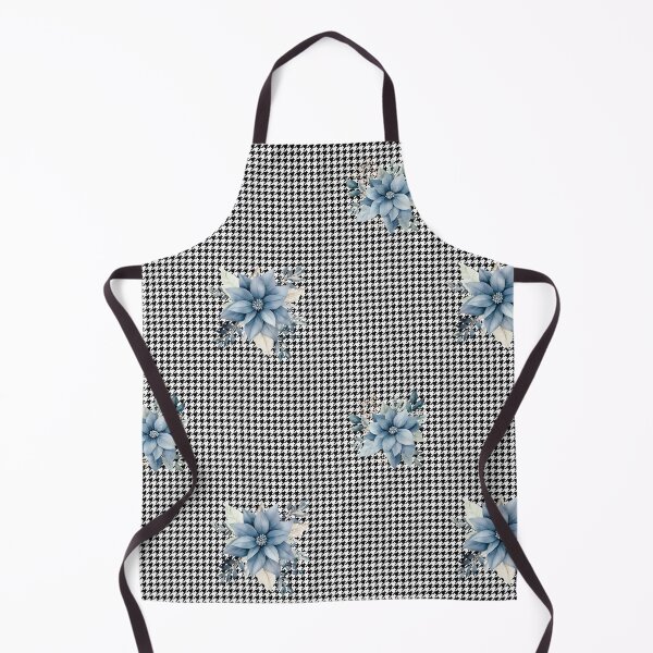 Aperçu de l'œuvre Imprimé pied-de-poule et fleur de poinsettia bleu poussiéreux créée et vendue par AgathaZolastore.