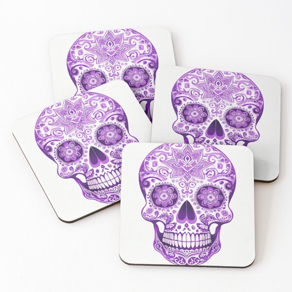 Item preview, Purple Paisley Day of the Dead Sugar Skull designed and sold by andi2966.