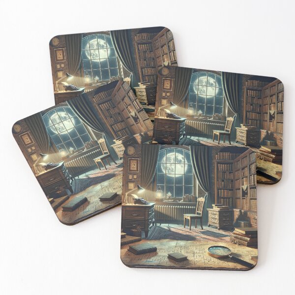 Item preview, Celestial Luminescence Amidst Books and Timepieces designed and sold by Newpixelland.