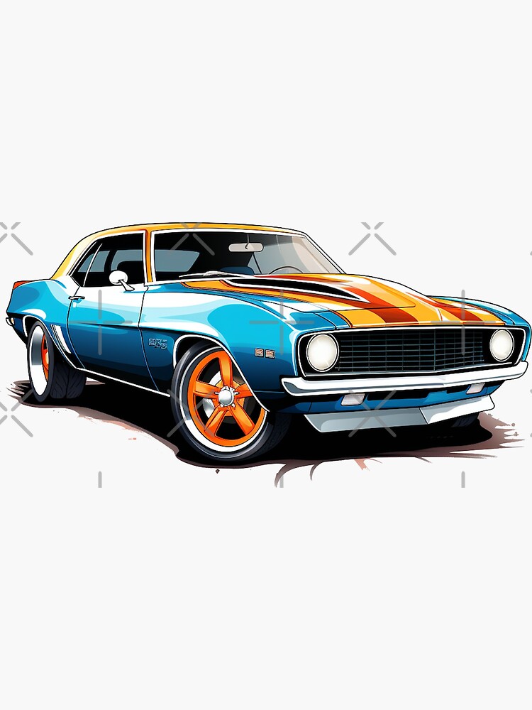 "Chev Camaro Muscle Car" Sticker for Sale by kruisinwagen | Redbubble