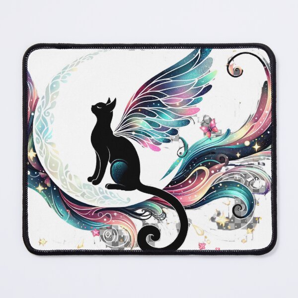 Item preview, Twinkling Wings & Lunar Dreams: Black Cat on the Moon Graphic designed and sold by BeautBoldBasic.