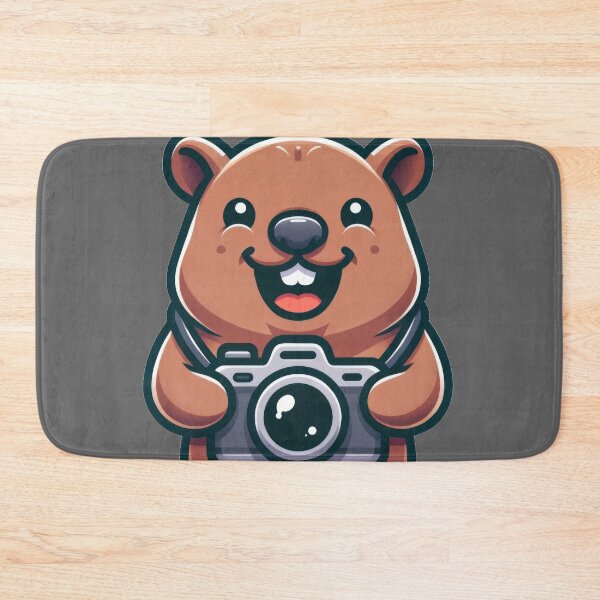 Item preview, Jovial Wombat with Camera - A Unique 2D Flat Design designed and sold by CosmicScare10.