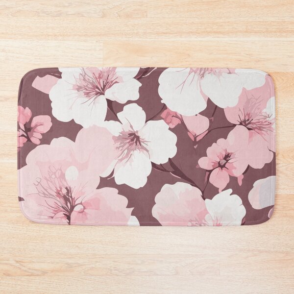 Item preview, Cherry Flower Pattern on Dark Coral Pink  designed and sold by GraphicsClub.