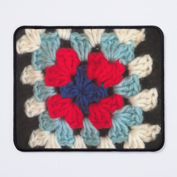 Item preview, Blues and hot pink granny square designed and sold by Phoebew03.
