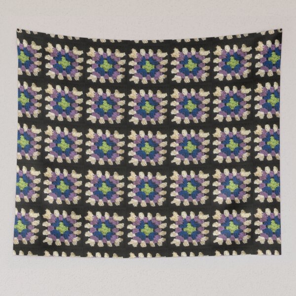 Item preview, Purple, blue and green granny square designed and sold by Phoebew03.