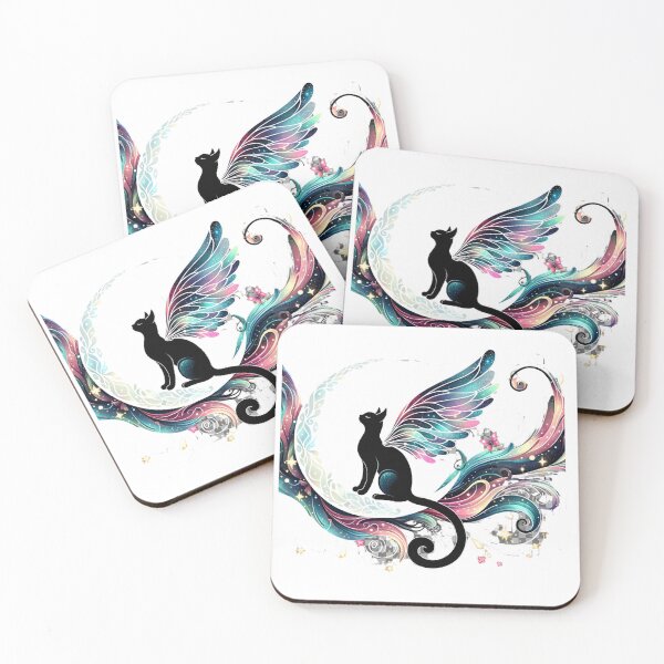 Item preview, Twinkling Wings & Lunar Dreams: Black Cat on the Moon Graphic designed and sold by BeautBoldBasic.