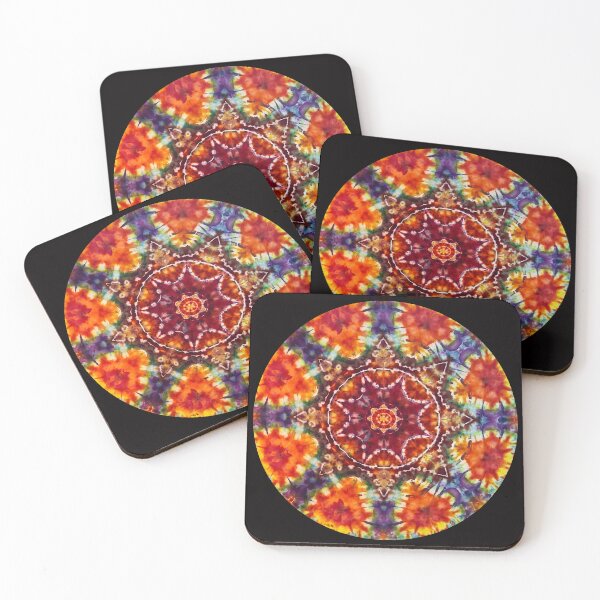 Item preview, Original Tie Dye Art - Red Star Mandala Circle Version designed and sold by Platypus-Tee.