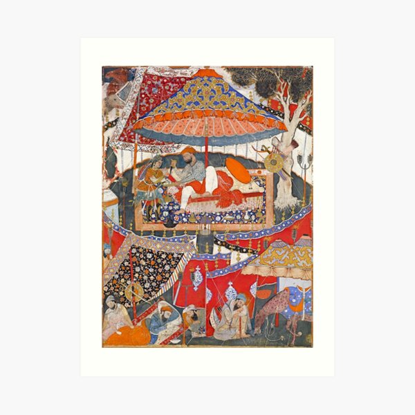16th Century India Watercolor Painting Art Print