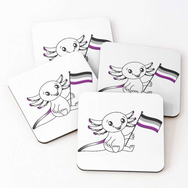 Item preview, Cute Axolotl with Ace Asexual Pride Flag LGBTQ+ designed and sold by JoyfulJen.