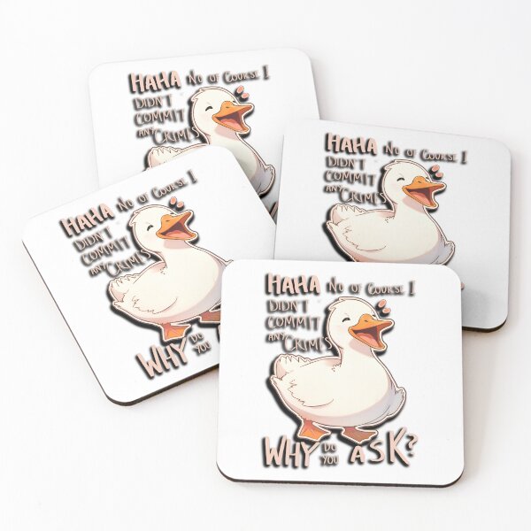 Item preview, Haha No Of Course I Didn't Commit Any Crimes Why Do You Ask Nervous Duck Hydroflask Sticker and Shirt Design by Zeesdesign designed and sold by ZEESDESIGN.