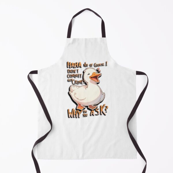 Item preview, Haha No Of Course I Didn't Commit Any Crimes Why Do You Ask Nervous Duck With Dotted Text Hydroflask Sticker and Shirt Design by Zeesdesign on Redbubble designed and sold by ZEESDESIGN.