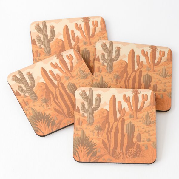 Item preview, "Desert Dreams: Artwork with Seamless Patterns in Warm Sandy Tones and Cacti Accents designed and sold by Best-Art-32.