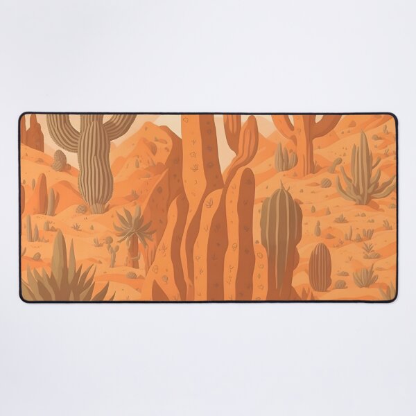 Item preview, "Desert Dreams: Artwork with Seamless Patterns in Warm Sandy Tones and Cacti Accents designed and sold by Best-Art-32.