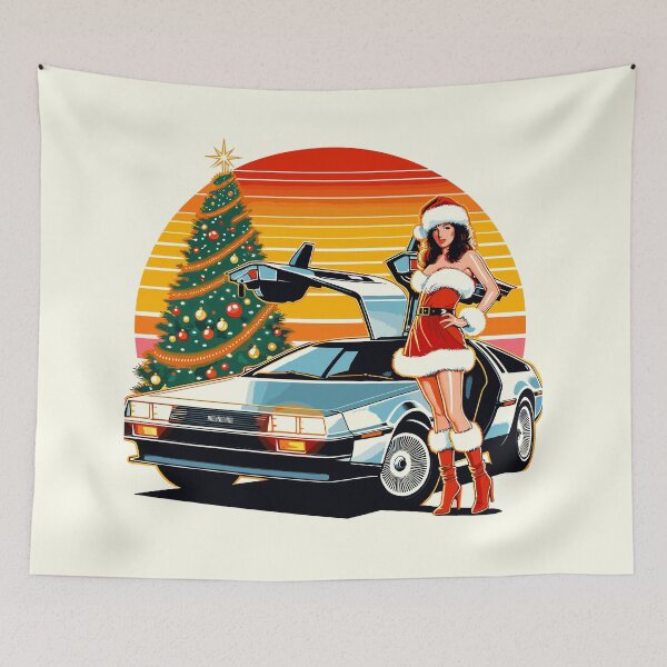 Item preview, Eighties Santa Girl Delorean Christmas Tree DMC12 designed and sold by Martymcflay.