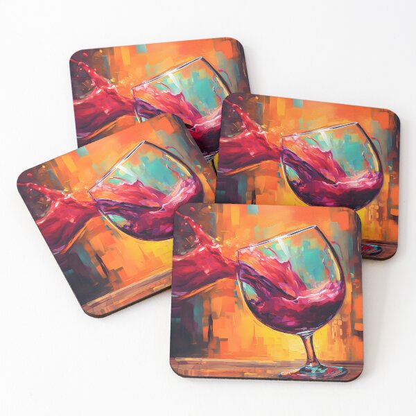 Item preview, Vibrant Pour- Bold Colors and Youthful Energy in Red Wine Art Generative AI designed and sold by OlfactoART Studio.