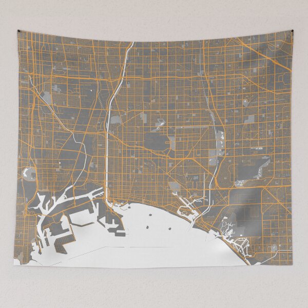 Item preview, Long Beach City Map of California, USA - Bauhaus designed and sold by deMAP.