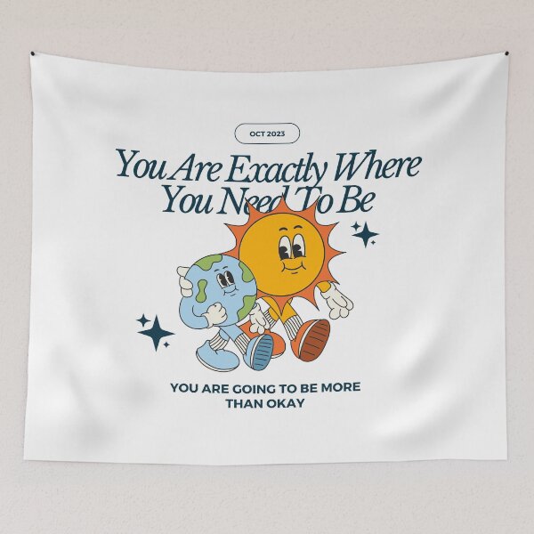 Item preview, You are exactly where you need to be l Stereo l Retro l Cartoon l Motivational designed and sold by Caluva ..