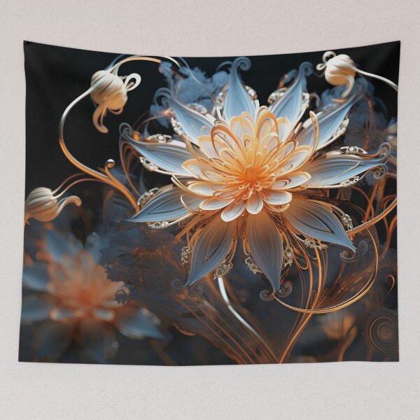 Item preview, colorful fractal floral arrangement digital print designed and sold by dcrc.