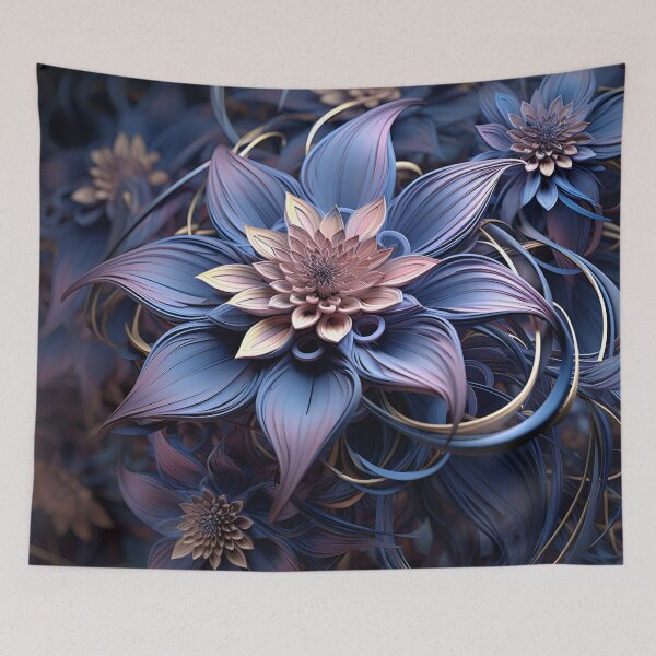 Item preview, colorful fractal floral arrangement digital print designed and sold by dcrc.