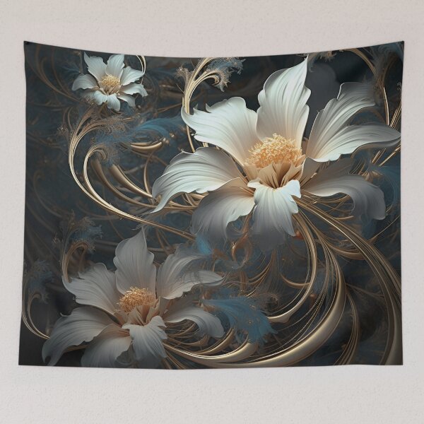 Item preview, colorful fractal floral arrangement digital print designed and sold by dcrc.