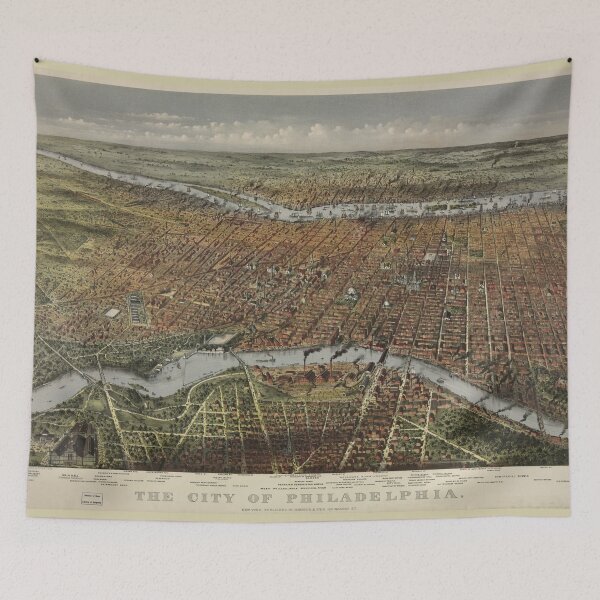 Item preview, Vintage Pictorial Map of Philadelphia PA (1875) designed and sold by BravuraMedia.