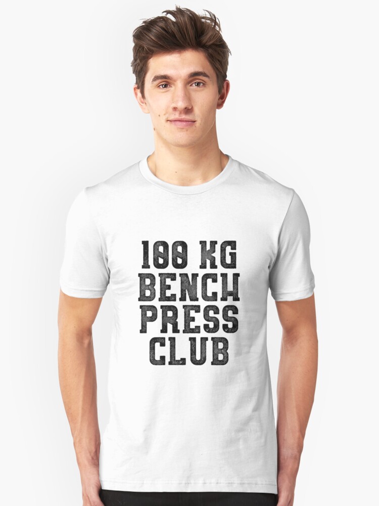 100kg Bench Press Club T Shirt Stickers Gym Crossfit Fitness