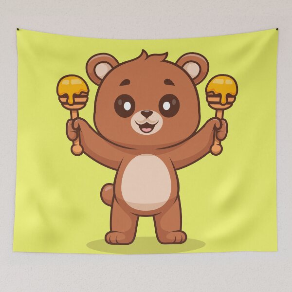 Item preview, Cute Bear with Honey Stick designed and sold by hjian8219.