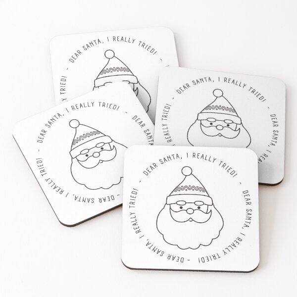 Item preview, Christmas Humor. Rude, Offensive, Inappropriate Christmas Card. Dear Santa, I Really Tried. Black designed and sold by That Cheeky Tee.