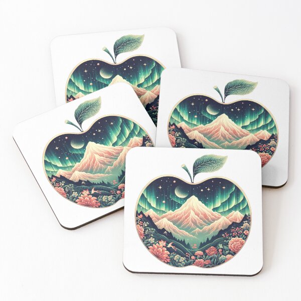 Item preview, Art pictures of aurora apples, mountains, flowers, beautiful designed and sold by Natcharee.