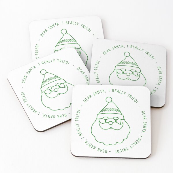 Item preview, Christmas Humor. Rude, Offensive, Inappropriate Christmas Card. Dear Santa, I Really Tried. Green designed and sold by That Cheeky Tee.