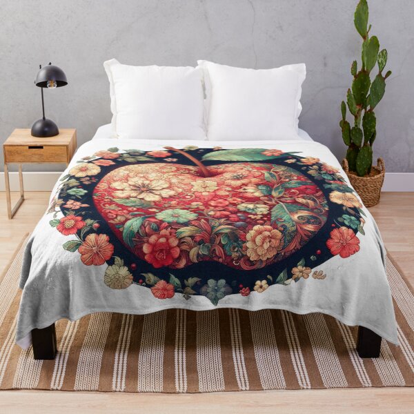 Item preview, Artistic image of an apple carved with a beautiful flower pattern surrounding it. designed and sold by Natcharee.