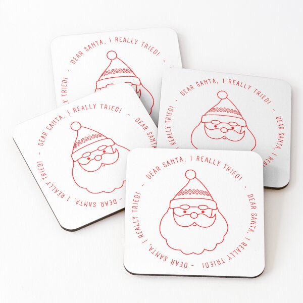 Item preview, Christmas Humor. Rude, Offensive, Inappropriate Christmas Card. Dear Santa, I Really Tried. Red designed and sold by That Cheeky Tee.