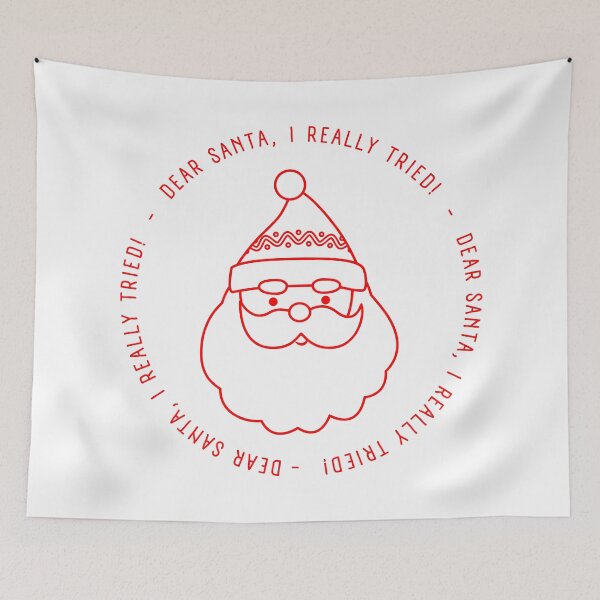 Item preview, Christmas Humor. Rude, Offensive, Inappropriate Christmas Card. Dear Santa, I Really Tried. Red designed and sold by That Cheeky Tee.