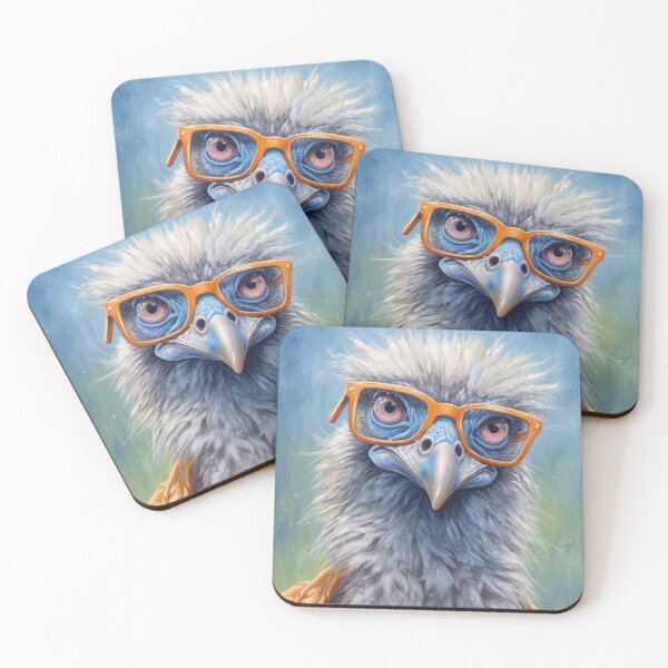 Item preview, funny bird with glasses, emu humor and fun designed and sold by WallyPink.